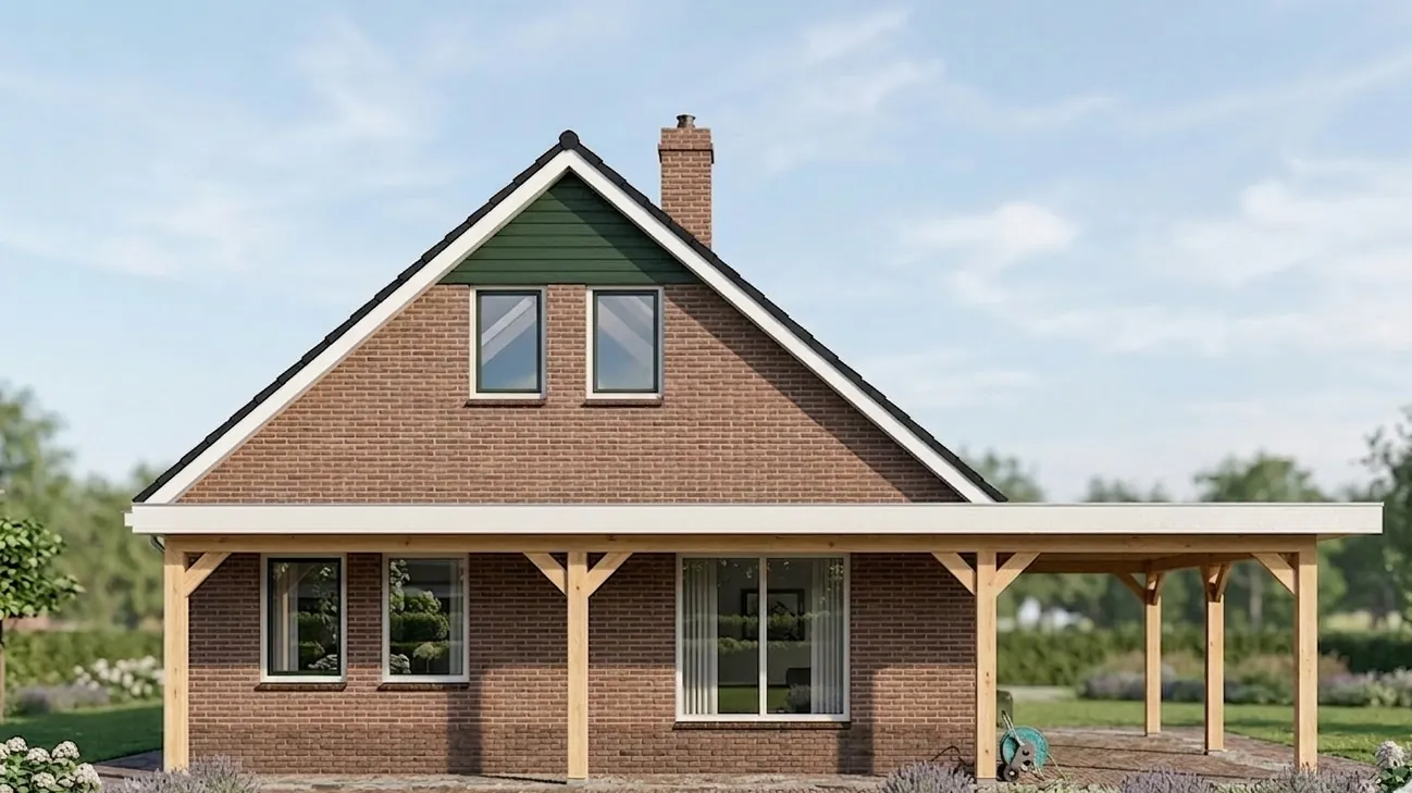 Bouwtekening overkapping — vergunningstekening carport